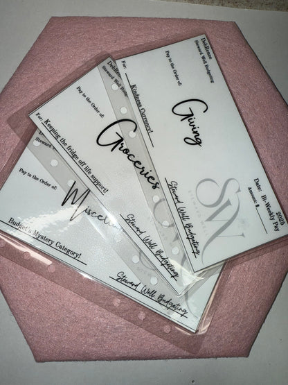 "Check Please" - A6 Cash Envelopes (White Background)